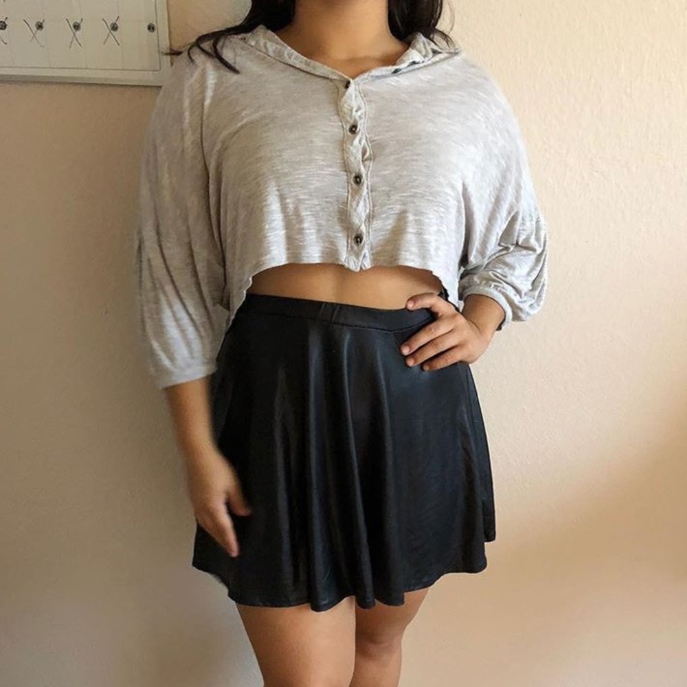 pleather stretchy circle skirt